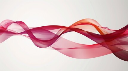 Elegant and fluid ribbon waves in a harmonious dance of red and pink hues, evoking feelings of calm and grace.