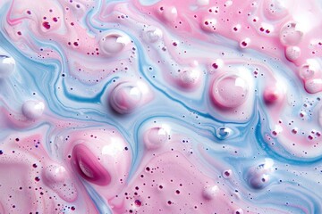Abstract vibrant multicolor liquid background with bubbles.