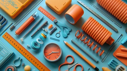 Organized Chaos: Vibrant Arrangement of School Items Highlighting the Importance of Readiness