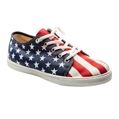 A patriotic american flag themed shose on transparent background