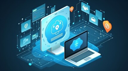 Concept Data Backup, Encryption Techniques, Access Control Policies. - obrazy, fototapety, plakaty