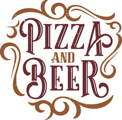 Pizza and Beer Custom Text Banner