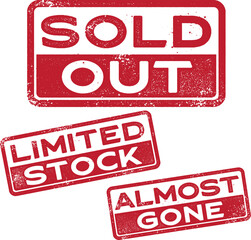 Sold Out Limited Stock Retail Stamps