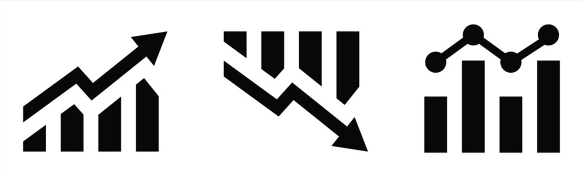 profit and loss growing icon, growth icon, increase and decrease icon vector illustration