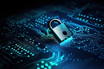 Abstract background of cyber security and internet safety in digital times.