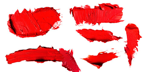 Strokes of vibrant red lipstick