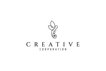 Abstract dragonfly minimalist logo design