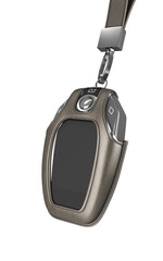 Car remote control key in lather case realistic 3d render on white - 776164987