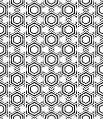 Black and white seamless abstract pattern. Background and backdrop. Grayscale ornamental design.