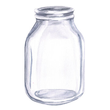 watercolor glass jar transparent clip art preview