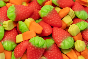 Assorted colorful gummy candies. Jelly  sweets.