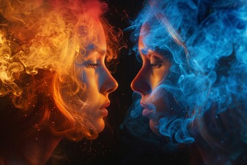 Fototapeta premium Abstract image of fire and ice