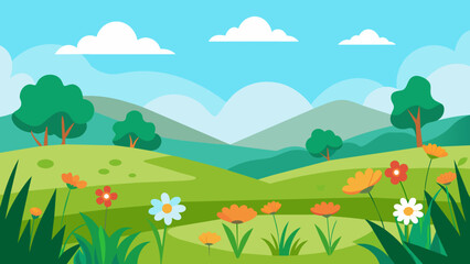 Obraz premium landscape with meadow