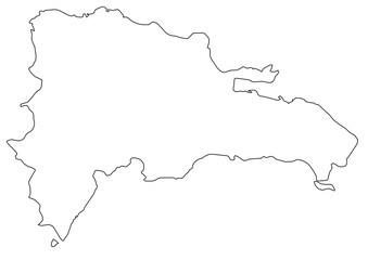 Outline of the map of Dominican Republic with regions