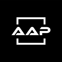 Initial letter AAP logo design. AAP logo design inside square.