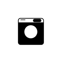 Simple washing machine isolated black icon.