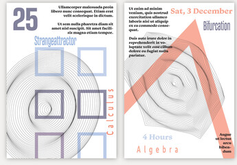 A4 Flyer 3D Geometric Wireframe Shape Simple Layout Science Event