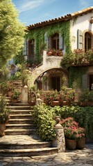 Fototapeta na wymiar italian house decoration home gardens design interior