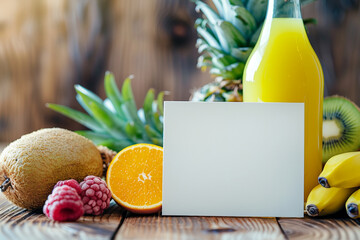 Healthy Lifestyle Concept With Fresh Fruits and Juice, Copy space