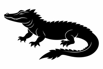 Black alligator vector silhouette