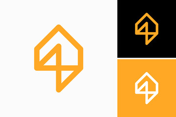 electric home logo vector premium