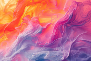 Bright and flowing abstract oil paint background, captured