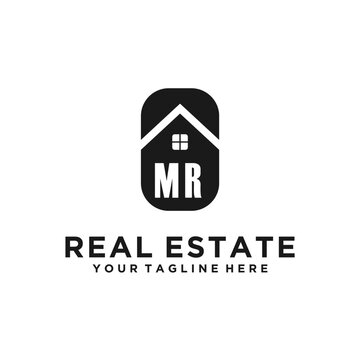 MR Initials Vektor Stok Real Estate Logo Design Modern Elegant