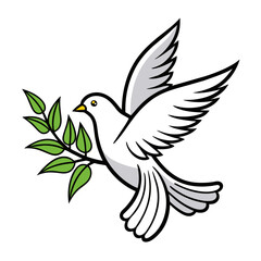 Dove of peace with an olive branch