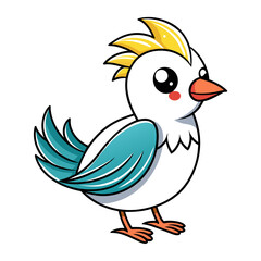 Line cute bird, coloring style isolated Line Drawing