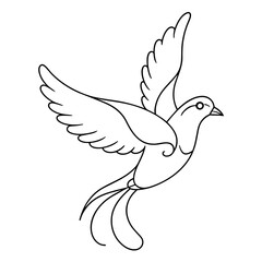 Obraz premium White dove in one continuous line drawing