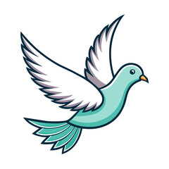 Vector flat illustraton, Dove of peace icon. Flying bird