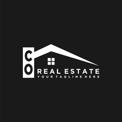 CO Initials Vektor Stok Real Estate Logo Design - obrazy, fototapety, plakaty