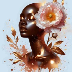 Beautiful black woman  - obrazy, fototapety, plakaty