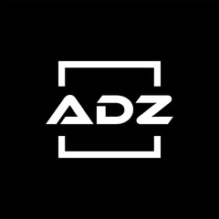 Initial letter ADZ logo design. ADZ logo design inside square.