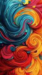 Fototapeta na wymiar Colorful swirl and waves pattern