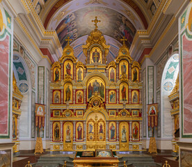 Fototapeta na wymiar St. Alexander Nevsky Cathedral. Simferopol, Crimea, Russia. 27.02.2024