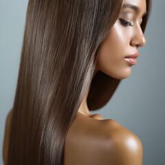 Obraz premium Haircare, Hair Ad, portrait of a woman with long hair