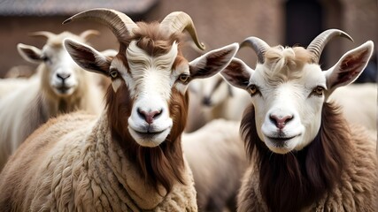 Goats, sheep, Eid ul Adha style two - obrazy, fototapety, plakaty