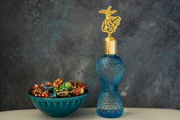 Eid Celebration Photo Among Family with Cologne and Chocolate (Kolonya ve Çikolata ile Bayramlasma) Üsküdar Istanbul, Turkiye (Turkey)