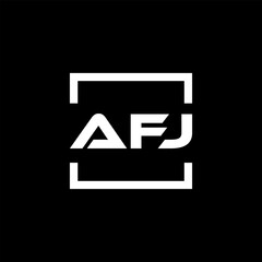 Initial letter AFJ logo design. AFJ logo design inside square.