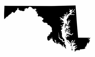 Maryland silhouette map