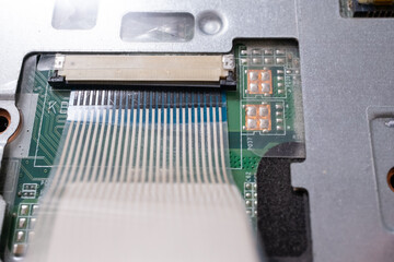 close up of computer circuit board