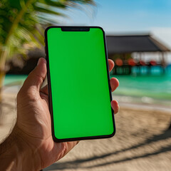 Smartphone with Green Screen .