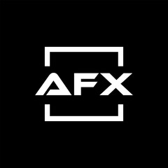Initial letter AFX logo design. AFX logo design inside square.