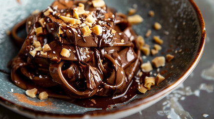 chocolate pasta with nut