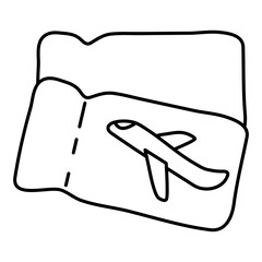 Modern design icon of flight ticket

