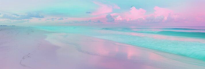 sunset on the beach, Pink