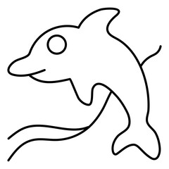 A colored design icon of dolphin

