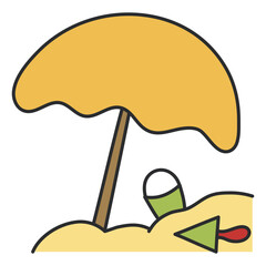 A trendy design icon of  outdoor umbrella

