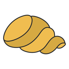 A colored design icon of seashell

